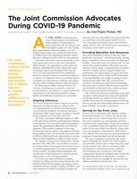 The Joint Commission Advocates During COVID-19 Pandemic